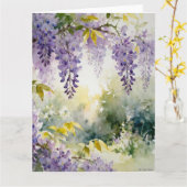 Wisteria Studie A In Waterverf Kaart (Gele Bloem)