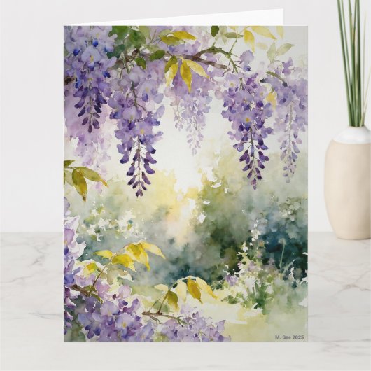 Wisteria Studie A In Waterverf Kaart (Voorkant)
