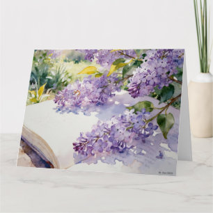 Wisteria Studie C in waterverf Kaart