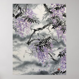 Wisteria Sumi e print