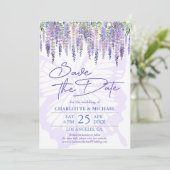 Wisteria Summer Garden Wedding Save the Date Kaart (Staand voorkant)