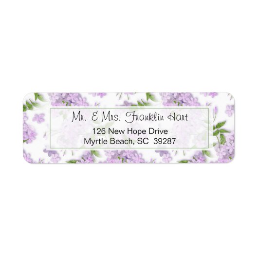 Wisteria Theme Wedding Return Address Etiket (Voorkant)