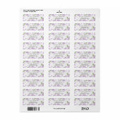 Wisteria Theme Wedding Return Address Etiket (Full Sheet)