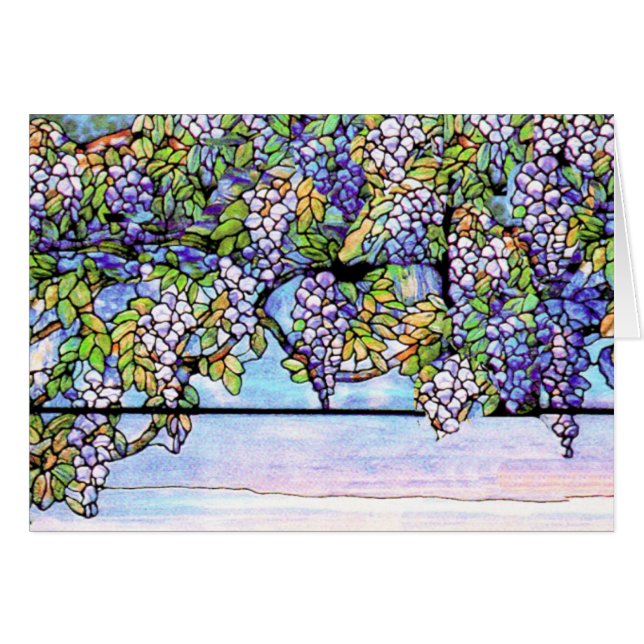 Wisteria Tiffany Glas in lood Card (Voorkant Horizontaal)