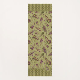 Wisteria Tossed Flowers Monogramed Yogamat