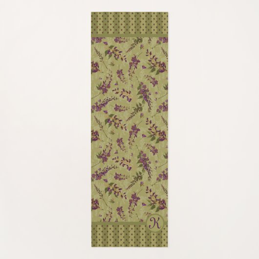 Wisteria Tossed Flowers Monogramed Yogamat (Voorkant)