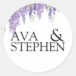 Wisteria Tree Bruiloft Ronde Sticker