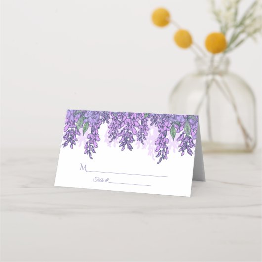 Wisteria Tuin Huwelijksreceptie Plaatskaartje (Voorkant)