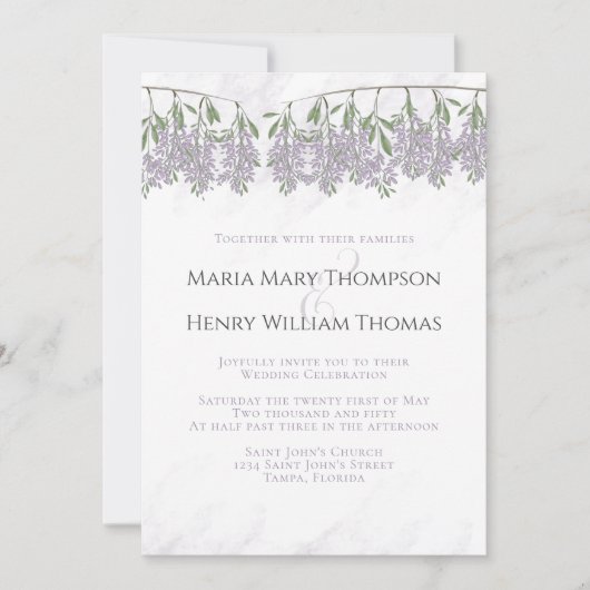 wisteria-uitnodiging kaart (Voorkant)