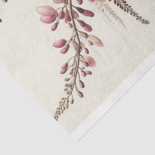 Wisteria Vine Roze Bloemen Decoupage Tissuepapier (Detail)