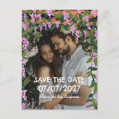 Wisteria Vines Bloemen Aangepaste Foto Bruiloft Aankondigingskaart (Voorkant)