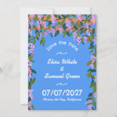 Wisteria Vines Bloemen Aangepaste Foto Bruiloft Save The Date (Voorkant)
