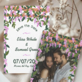 Wisteria Vines Bloemen Aangepaste Foto Bruiloft Save The Date