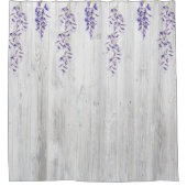 Wisteria Vines op White Wood Fence Douchegordijn (Voorkant)
