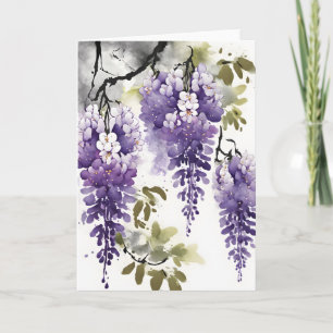 Wisteria - Waterverf bloemen Kaart