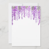 Wisteria Waterverf Paarse botanische bruiloft Kaart (Achterkant)