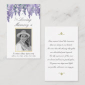 Wisteria Waterverf Sympathie Memorial Fotokaart Visitekaartje (Voorkant / Achterkant)