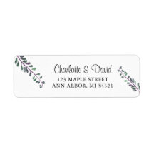 Wisteria Waterverf Wedding Return Label