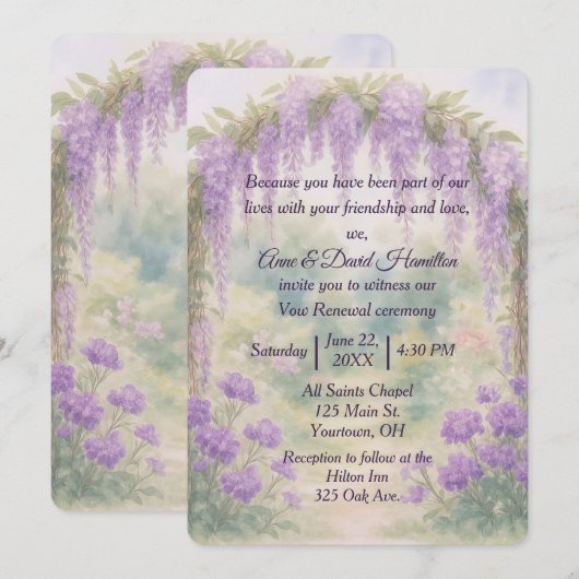 Wisteria Wedding Arch in een zomertuin Kaart (Voorkant / Achterkant)