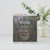 Wisteria Wedding Invitations Rustic Lace BUDGET (Staand voorkant)