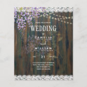 Wisteria Wedding Invitations Rustic Lace BUDGET (Voorkant)