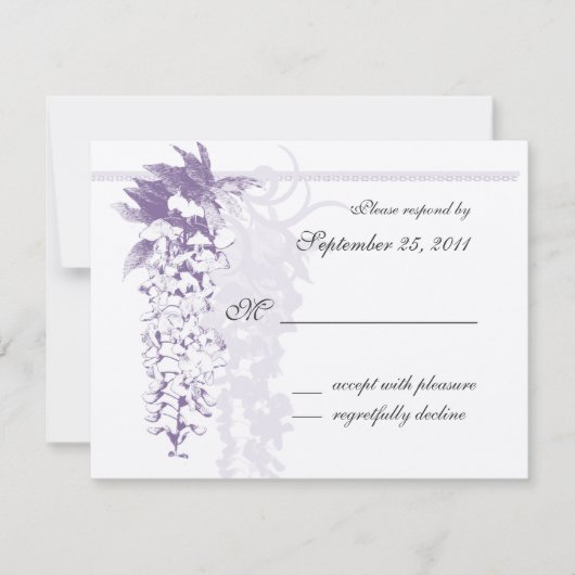 Wisteria Wedding / Reactie RSVP Kaartje (Voorkant)