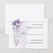 Wisteria Wedding / Reactie RSVP Kaartje (Voorkant / Achterkant)