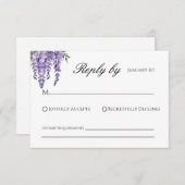 Wisteria Wedding RSVP Kaart (Voorkant / Achterkant)