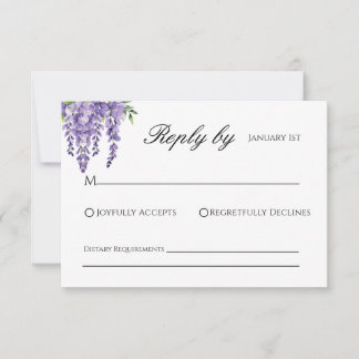 Wisteria Wedding RSVP Kaart