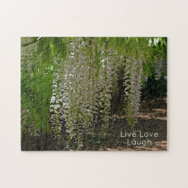 Wisteria Witte Tuin Bloemen Live Liefde Lach Legpuzzel