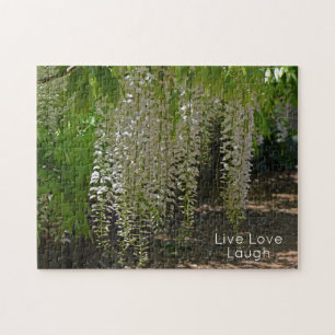 Wisteria Witte Tuin Bloemen Live Liefde Lach Legpuzzel