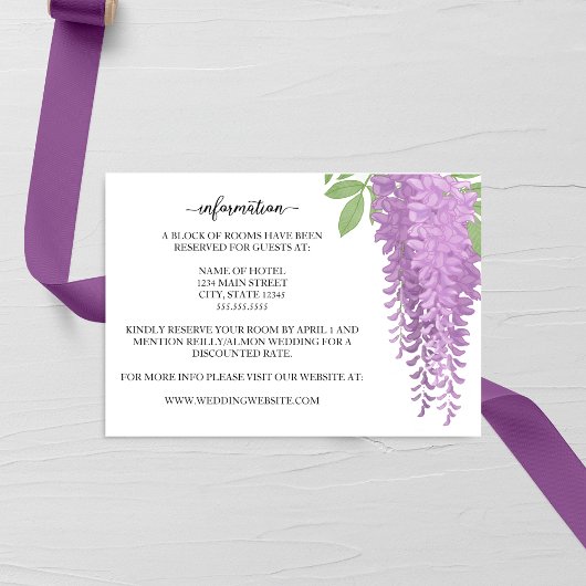 Wisteria Wonder Wedding Informatiekaartje