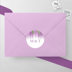 Wisteria Wonder Wedding Ronde Sticker