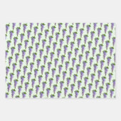 Wisteria, zonnebloem, Paars bloempatroon Inpakpapier Vel (Voorkant 3)