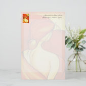 Wistful Lady in Oranje Briefpapier (Staand voorkant)