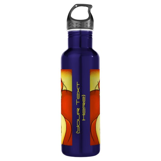 Wistful Lady in Oranje roestvrij stalen waterflesj Waterfles (Voorkant)