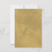 Wistful Leaves Black & Gold Waterverf Wedding RSV RSVP Kaartje (Achterkant)