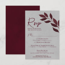 Wistful Leaves Burgundy & Grey Waterverf Wedding