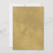 Wistful Leaves Elegant Chic Black & Gold Wedding Kaart (Achterkant)