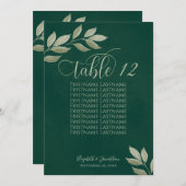 Wistful Leaves Emerald & Sage Table Number & Names (Voorkant / Achterkant)