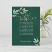 Wistful Leaves Emerald & Sage Table Number & Names (Staand voorkant)