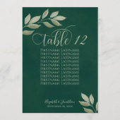 Wistful Leaves Emerald & Sage Table Number & Names (Voorkant)