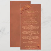 Wistful Leaves Rustic Terracotta Wedding Menu (Voorkant / Achterkant)