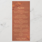 Wistful Leaves Rustic Terracotta Wedding Menu (Voorkant)
