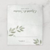 Wistful Sage Green Leaves Elegant Wedding Write-In Plaatskaartje (Buitenkant ongevouwen)