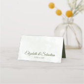 Wistful Sage Green Leaves Elegant Wedding Write-In Plaatskaartje (Achterkant)