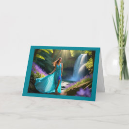 Wistful Waterfall Verjaardag Kaart van de vrouw