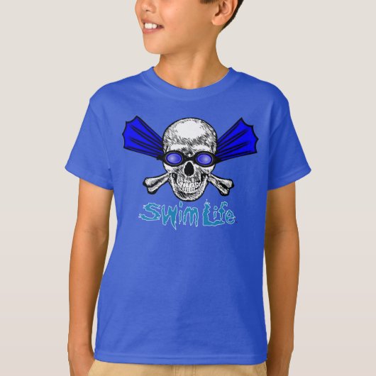 Wisvormig blauw t-shirt (Voorkant)