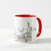 Wit-Б е а р у Mok Brest Cityscape Schetch Cup (Voorkant rechts)