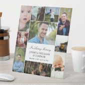 Wit 10 fotocollage in liefdevolle herinnering reclamebord met voetstuk (Insitu)